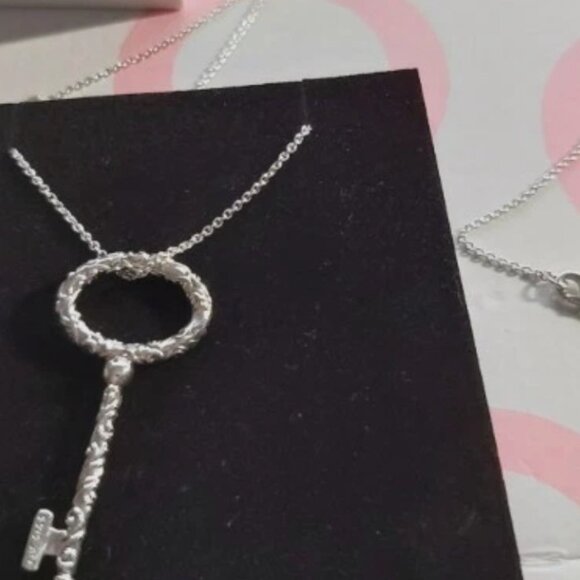 Authentic Pandora Sterling Silver *Retired * Regal Key Necklace 397676-90 -RARE - Picture 13 of 13